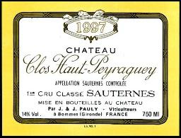 Chateau Clos Haut-Peyraguey Sauternes Premier Cru